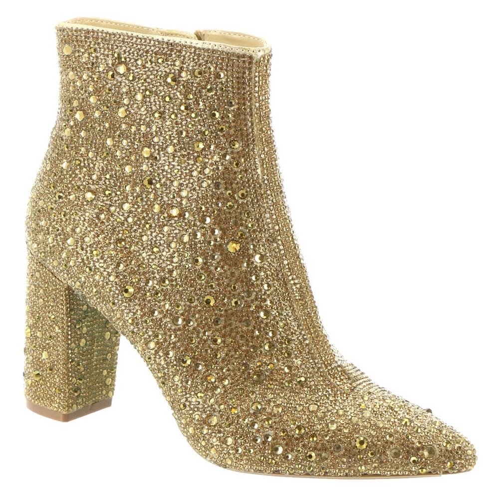 Gold Rhinestone Sparkle Ankle Boot ✨